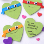 Homemade Ninja Turtle Valentine's Day cards