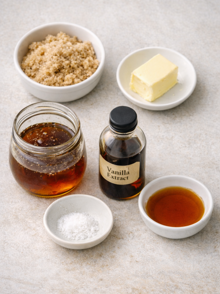 ingredients for the Best Butterbeer Iced Coffee