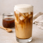 glass of butterbeer iced coffee