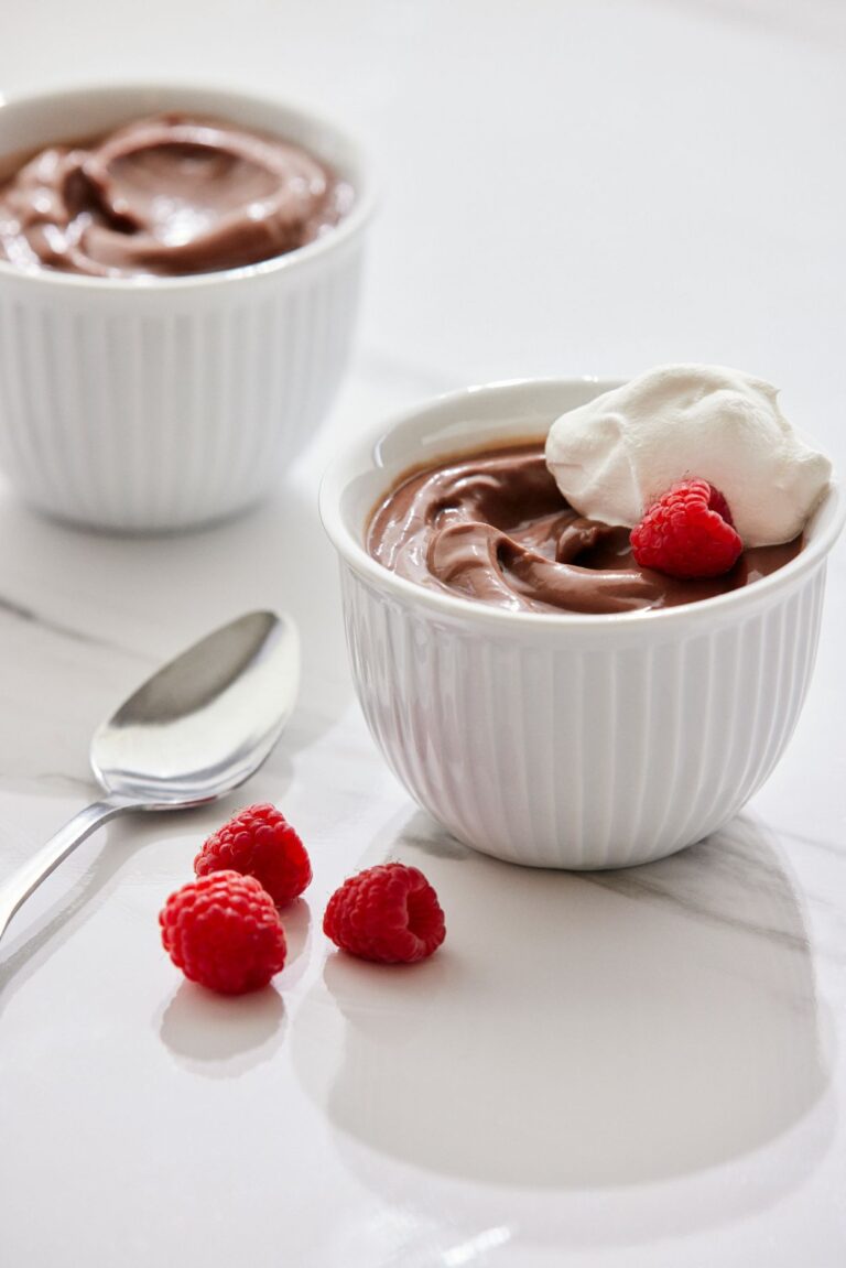 two bowls of chocolate-mousse-using-avocados