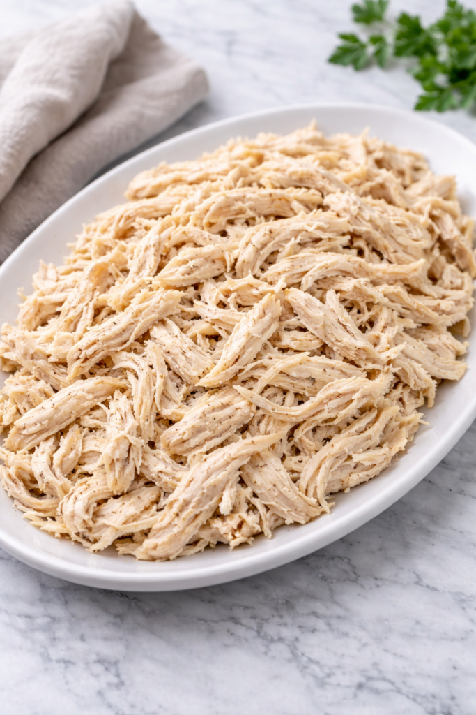 shredded chicken after pressure cooking in instant pot