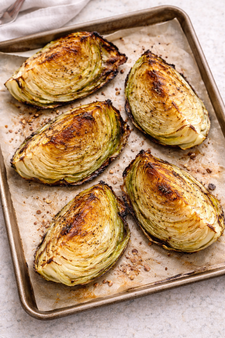 Roasted Cabbage Quarters (Plus An Easy Caesar Wedge Recipe)