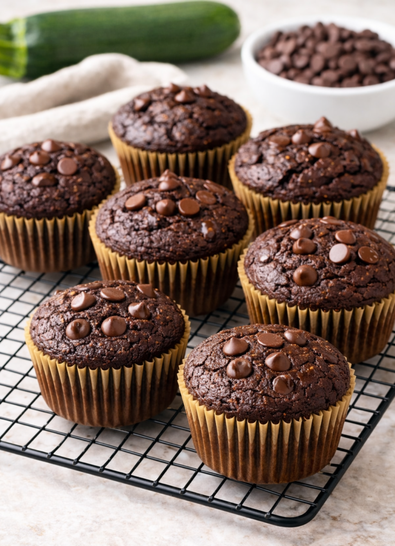 Chocolate Muffins With Zucchini (No Squeezing Required)