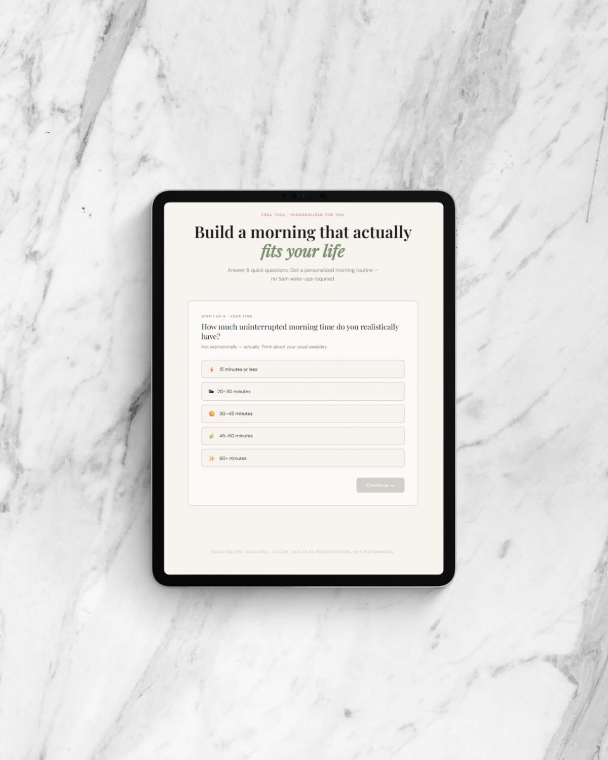 Morning Routine Generator Free Morning Routine Builder — Free Personalized Tool | Reach Wellth