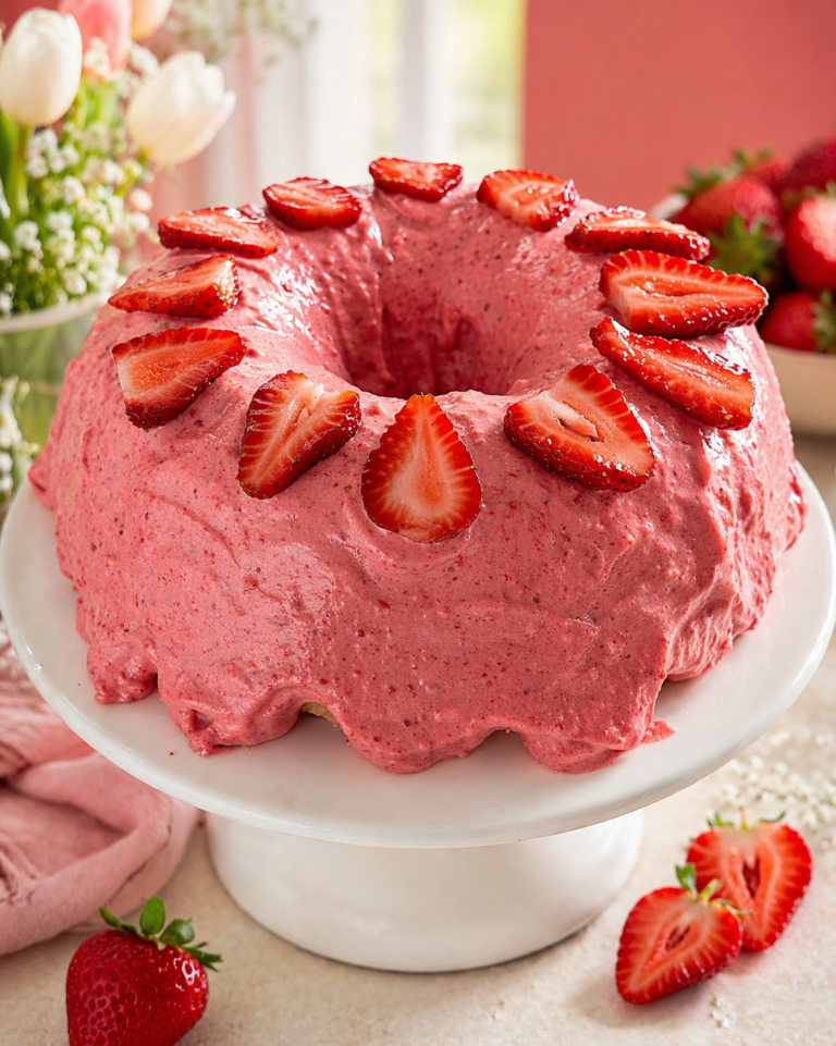 Strawberry Bundt Cake (Easy Recipe with Cake Mix and Real Strawberry Flavor)