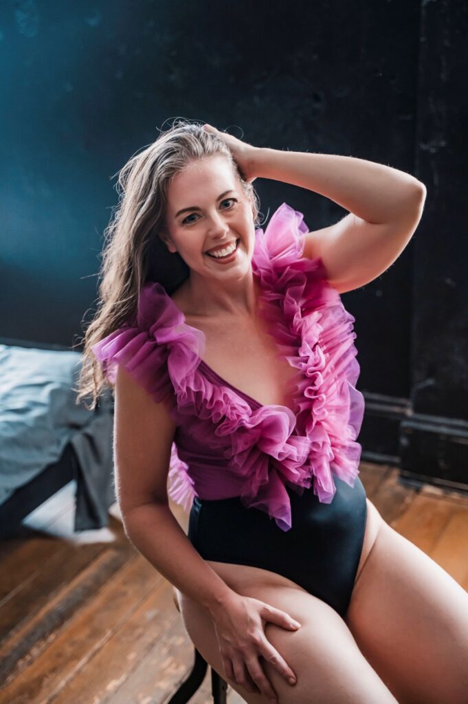 Playful party glam boudoir look at Exactly You Boudoir in Delaware, Ohio