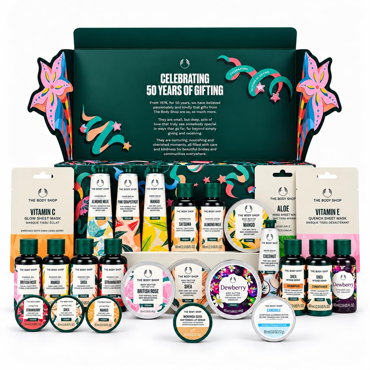 The Body Shop Advent Calendar Gift Set, Includes Creams & Gels for Shower & Body, Hand Balms and More (Set of 24)