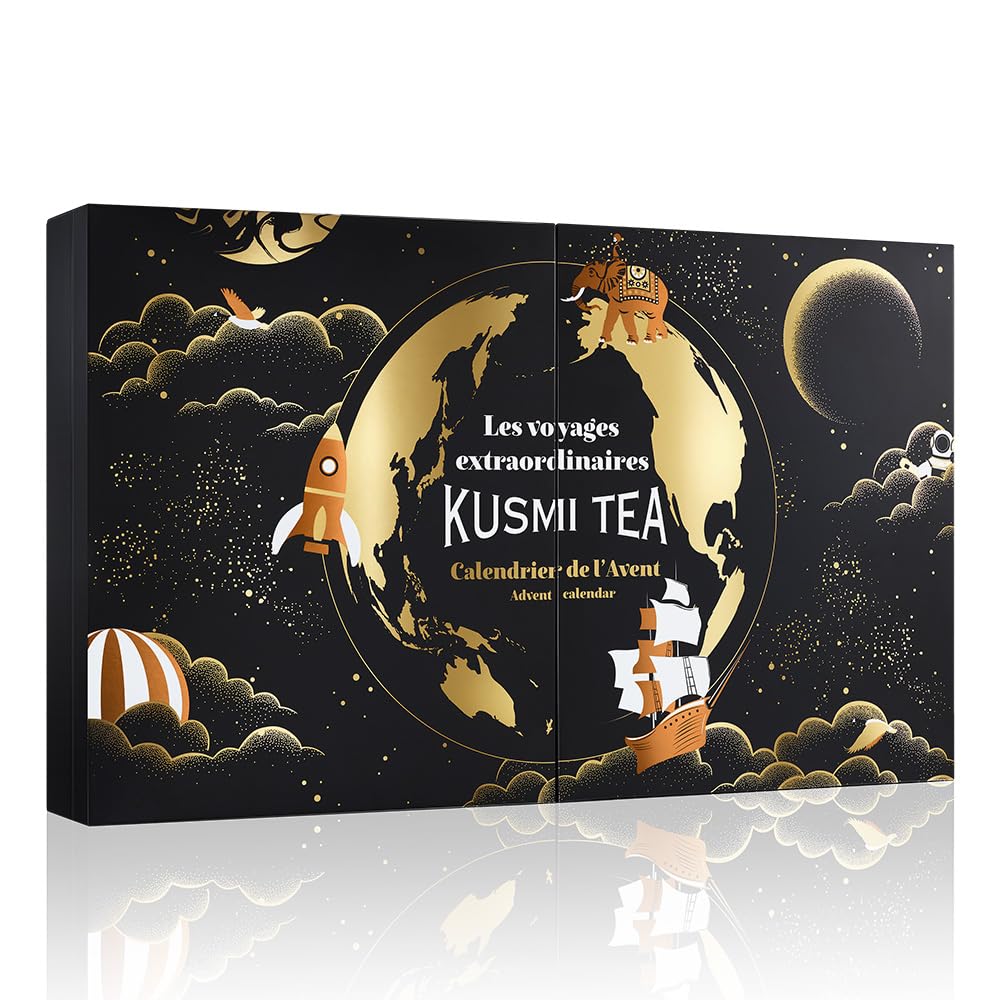 Kusmi Tea - 2025 Advent Calendar - 24 Surprises - Christmas Tea Sampler | Black, Green, White & Herbal Teas Samplers - Teabags, Miniatures & Accessories - Gift Idea Women & Men - 2025 Limi...